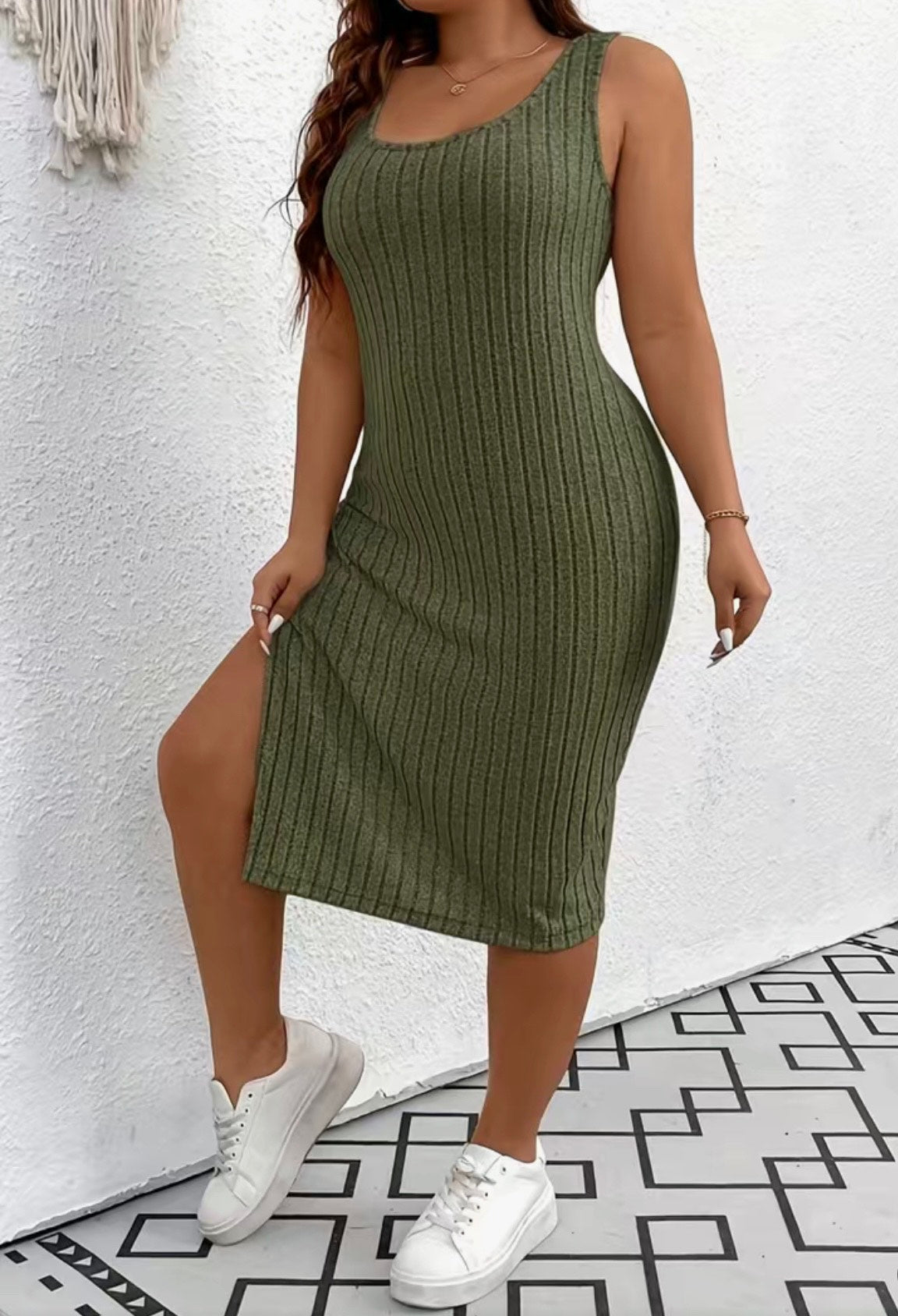 Green Body Con Dress